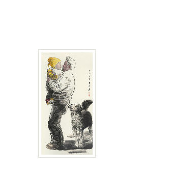 MAN,CHILD AND DOG