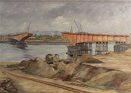 Bau der Kennedybrücke in Bonn by Adolf Gebhard - Auction record, sale price, and art valuation. Compare with similar artists and explore comparable artworks.