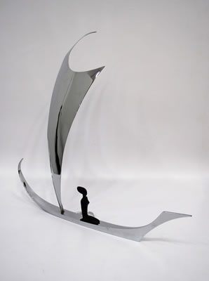 Fine & rare chrome sculpture with Nubian figure