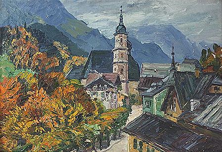 Teilansicht von Berchtesgaden im Herbst