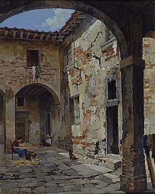 Spannocchiatura nel cortile
