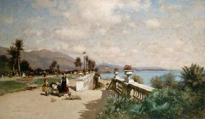 The Garden at Monte Carlo by Alfred Wordsworth Thompson - Auction record, sale price, and art valuation. Compare with similar artists and explore comparable artworks.
