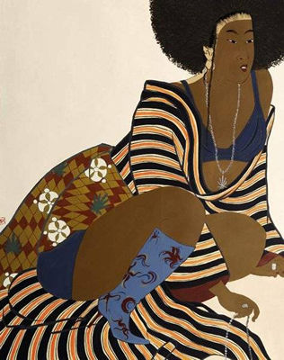 Sample artwork by Iona Rozeal Brown (Born 1966), known for contemporary portrait, black-face hip hop motifs - View similar artists and auction records
