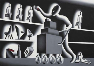 Accumulation by Mark Kostabi - Auction record, sale price, and art valuation. Compare with similar artists and explore comparable artworks.
