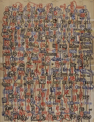 Sample artwork by Graham Gillmore (Born 1963), known for text messages-abstraction - View similar artists and auction records