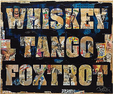 Sample artwork by Peter Tunney (Born 1961), known for acrylic on calligraphy collage, large-size lettering, found objects, photography - View similar artists and auction records