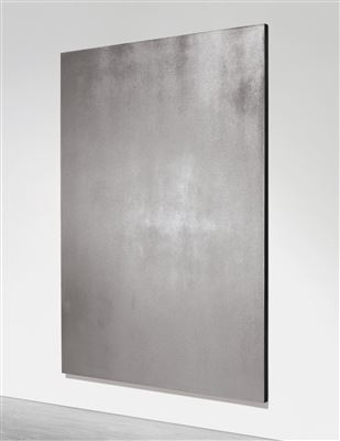 Sample artwork by Jacob Kassay (Born 1984), known for electroplated silver monchromatic canvases - View similar artists and auction records