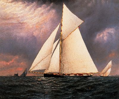Sample artwork by Elisha Taylor (ET) Baker (1827 - 1890), known for ship portrait, harbor and other marine painting - View similar artists and auction records