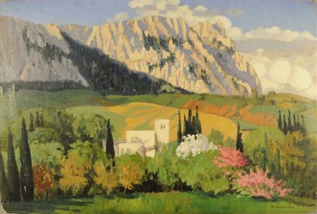 "Le manoir de M. Matlsev au Vieux Siméir sur la montagne de Aï Petra, Crimée."