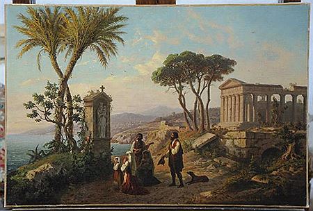 Recueillement devant l'autel d'une Sainte en Italie du sud.