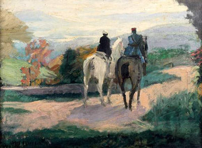 DEUX CAVALIERS EN PROMENADE by Jules Leon Flandrin - Auction record, sale price, and art valuation. Compare with similar artists and explore comparable artworks.