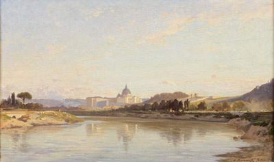 Saint-Pierre vu des jardins de la Villa Borghèse, Rome