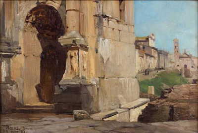 Le forum romain et l'Arc de Triomphe de Septime Sévère