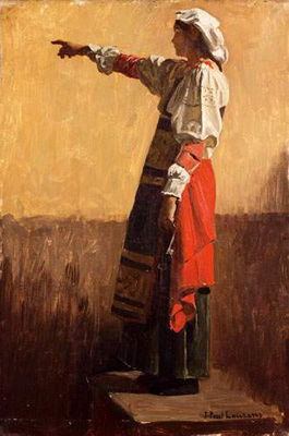 Etude d'une Italienne à la jupe rouge