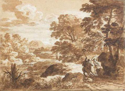 Paysage avec la rencontre de Balaam et de l'ange