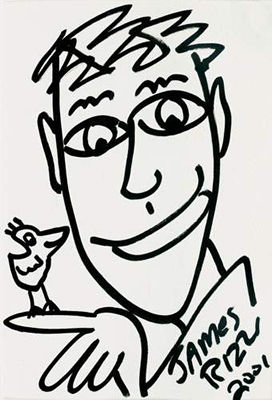 Portrait of James Rizzi: Self Portrait with Rizzi-Bird, 2001