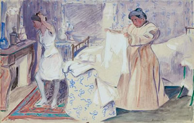 Scène d'intérieur, circa 1894-1895 by Rene Georges Hermann-Paul - Auction record, sale price, and art valuation. Compare with similar artists and explore comparable artworks.
