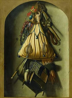 Trompe-l'œil aux accessoires du fauconnier