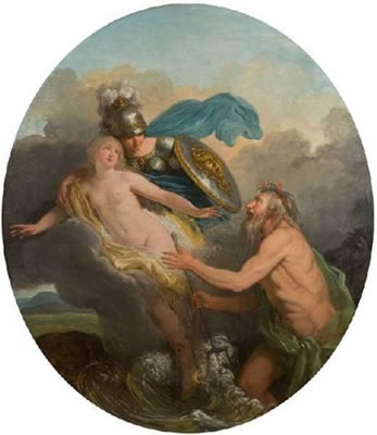 Diane protégeant la nymphe Arétuse des entreprises du fleuve Alphée and La Sagesse, sous les traits de Minerve casquée, sauve Vénus des poursuites de Neptune by Jacques Philippe Caresme - Auction record, sale price, and art valuation. Compare with similar artists and explore comparable artworks.