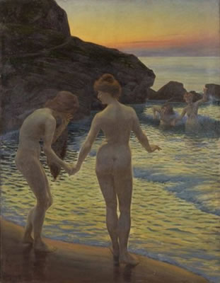 Baigneuses, un soir à Belle-Isle