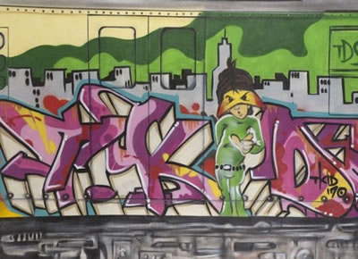 Sample artwork by T-Kid (Born 1961), known for graffiti art - View similar artists and auction records