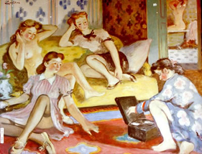 Cinq jeunes femmes dans un intérieur *