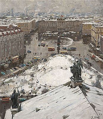 Vue de Léningrad en hiver by Edvard Yakovlevich Virgikovsky - Auction record, sale price, and art valuation. Compare with similar artists and explore comparable artworks.
