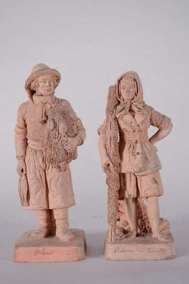 "Pêcheur" et "pêcheuse de crevettes" (pair)
