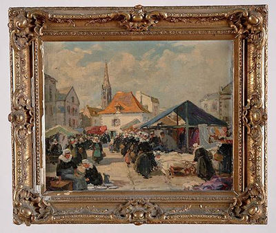 "Scène de marché" by Henri Alphonse Barnoin - Auction record, sale price, and art valuation. Compare with similar artists and explore comparable artworks.