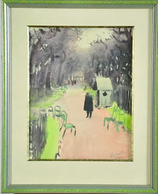 Peintre de la marine "Jardin public parisien"