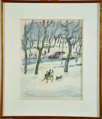 Peintre de la marine "Neige au Ranelagh" by Paul Perraudin - Auction record, sale price, and art valuation. Compare with similar artists and explore comparable artworks.