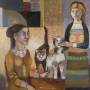 Frauen mit zwei Katzen