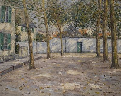 Sonnenbeschienener Kirchhof