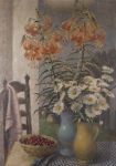 Blumenstillleben mit Kirschen