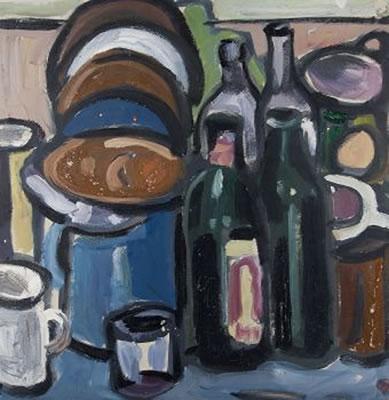 Stillleben mit Glasflaschen by Miklos Nemeth - Auction record, sale price, and art valuation. Compare with similar artists and explore comparable artworks.