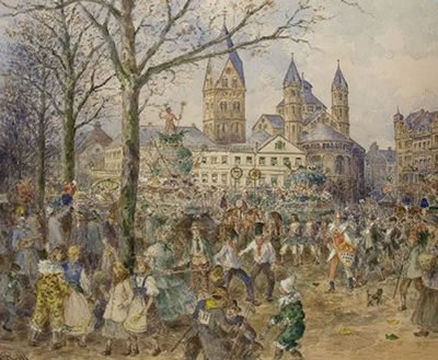 Sample artwork by Carl Rudell (1855 - 1939), known for paintings of land-and cityscape, figure, genre, buildings - View similar artists and auction records