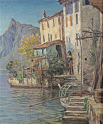 Gandria on Lake Lugano by Hugo Hagenkotter - Auction record, sale price, and art valuation. Compare with similar artists and explore comparable artworks.