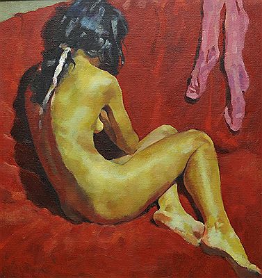 `Figure on Red` by Louise Courtnell - Auction record, sale price, and art valuation. Compare with similar artists and explore comparable artworks.
