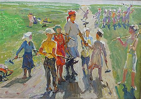 "Saturday School" by Grigori Alexeivitch Tomenko - Auction record, sale price, and art valuation. Compare with similar artists and explore comparable artworks.
