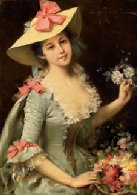 Giovane venditrice di rose