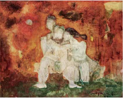 Sample artwork by Franco Rognoni (1913 - 1999), known for artwork influenced by modigliani, sironi, picasso, chagall, grosz, and ernst - View similar artists and auction records
