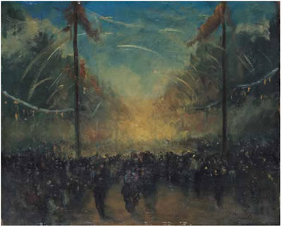 Città in festa by Luigi Russolo - Auction record, sale price, and art valuation. Compare with similar artists and explore comparable artworks.