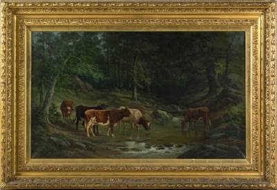 Cattle Drinking by Edward Howell - Auction record, sale price, and art valuation. Compare with similar artists and explore comparable artworks.