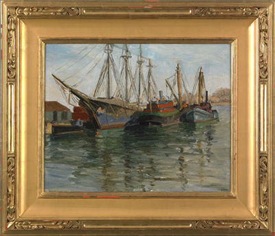 Harbor Scene by George L Morris - Auction record, sale price, and art valuation. Compare with similar artists and explore comparable artworks.