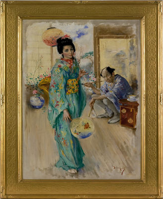 The lady and Sada San by William Berger - Auction record, sale price, and art valuation. Compare with similar artists and explore comparable artworks.