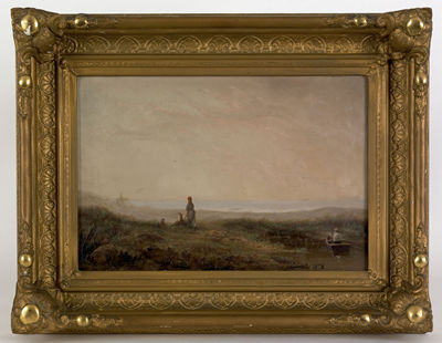 Coastal scene with figures