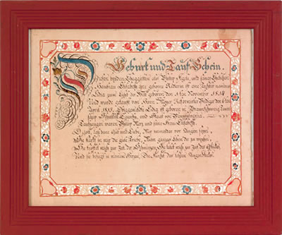 Scherenschnitte taufscheins: a pair