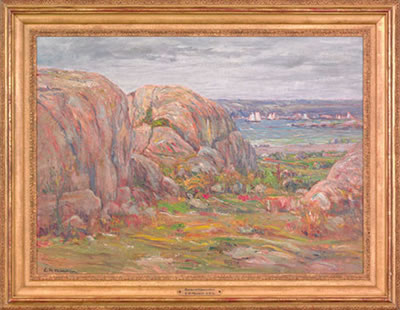 Rocks at Gloucester by Lewis Meakin - Auction record, sale price, and art valuation. Compare with similar artists and explore comparable artworks.
