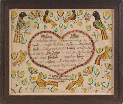 Sample artwork by Conrad Trevits (1741 - 1830), known for fraktur - View similar artists and auction records