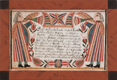 Sample artwork by Johann Conrad Gilbert (fl. 1775-1810), known for fraktur artist - View similar artists and auction records